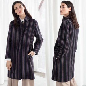 NEW NWT & other stories Striped Wool Blend Coat - US 4